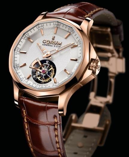 Corum Admiral's Cup Legend 42 Tourbillon Micro-Rotor Replica Watch 029.101.55/0002 FH12 Red Gold - Alligator Bracelet